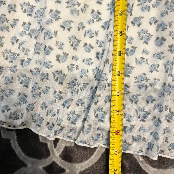 See You Monday Babydoll Dress Size L Light Whimsical Dainty Floral Cottage Faire - Picture 7 of 9